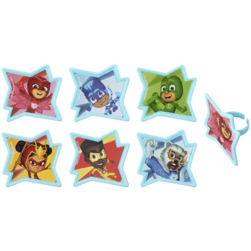 Cake & Cupcake Topper Ring 1.55X1.45X0.60 IN PJ Masks Calling All Heroes 72/Bag
