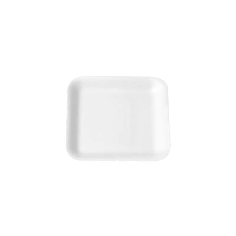 1S Meat Tray 5.25X5.25X0.5 IN Polystyrene Foam Shallow White Square 1000/Case