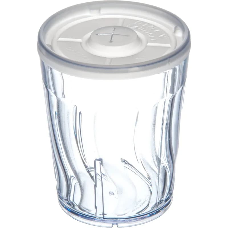 Dinex® Lid Flat PS Translucent For 9-16 OZ Cup With Hole 1000/Case