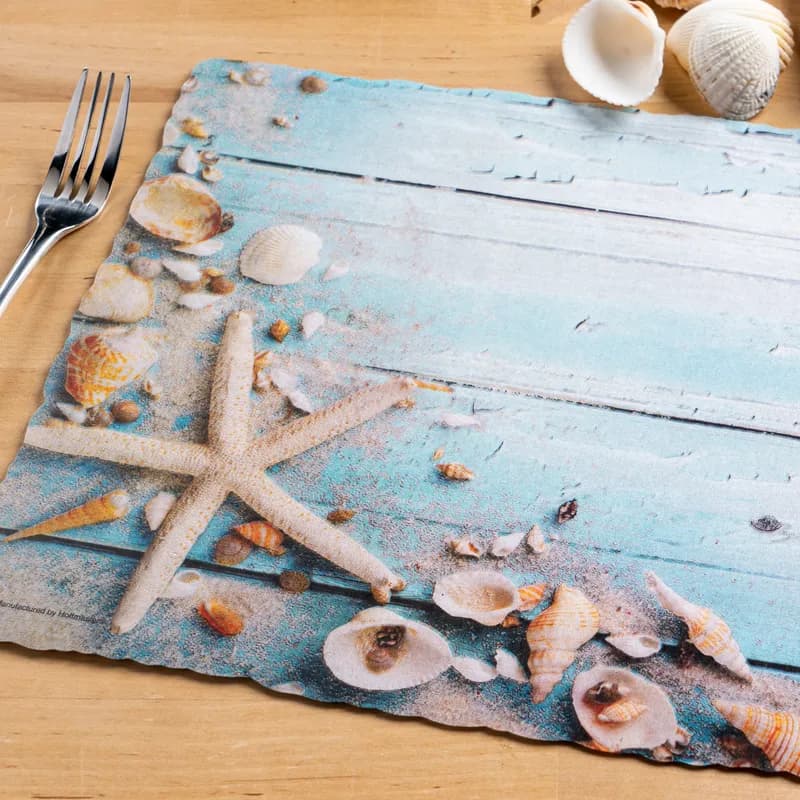 Placemat 14X10 IN By the Seashore Linen Paper 1000/Case