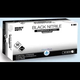 Premier Gloves Medium (MED) Black 5MIL Nitrile Powder-Free 100 Count/Box 10 Box/Case