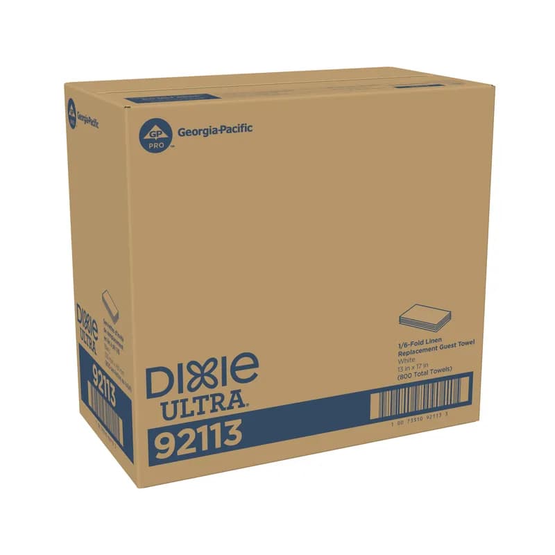 Dixie® Ultra Folded Guest Towel 17X13 IN 1PLY White 1/6 Fold 50 Sheets/Pack 16 Packs/Case 800 Sheets/Case