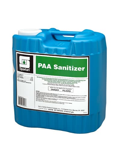 PAA FP Vinegar Food Service Sanitizer Disinfectant 4.81 GAL Food Contact Acidic Liquid Peracetic Acid 1/Pail