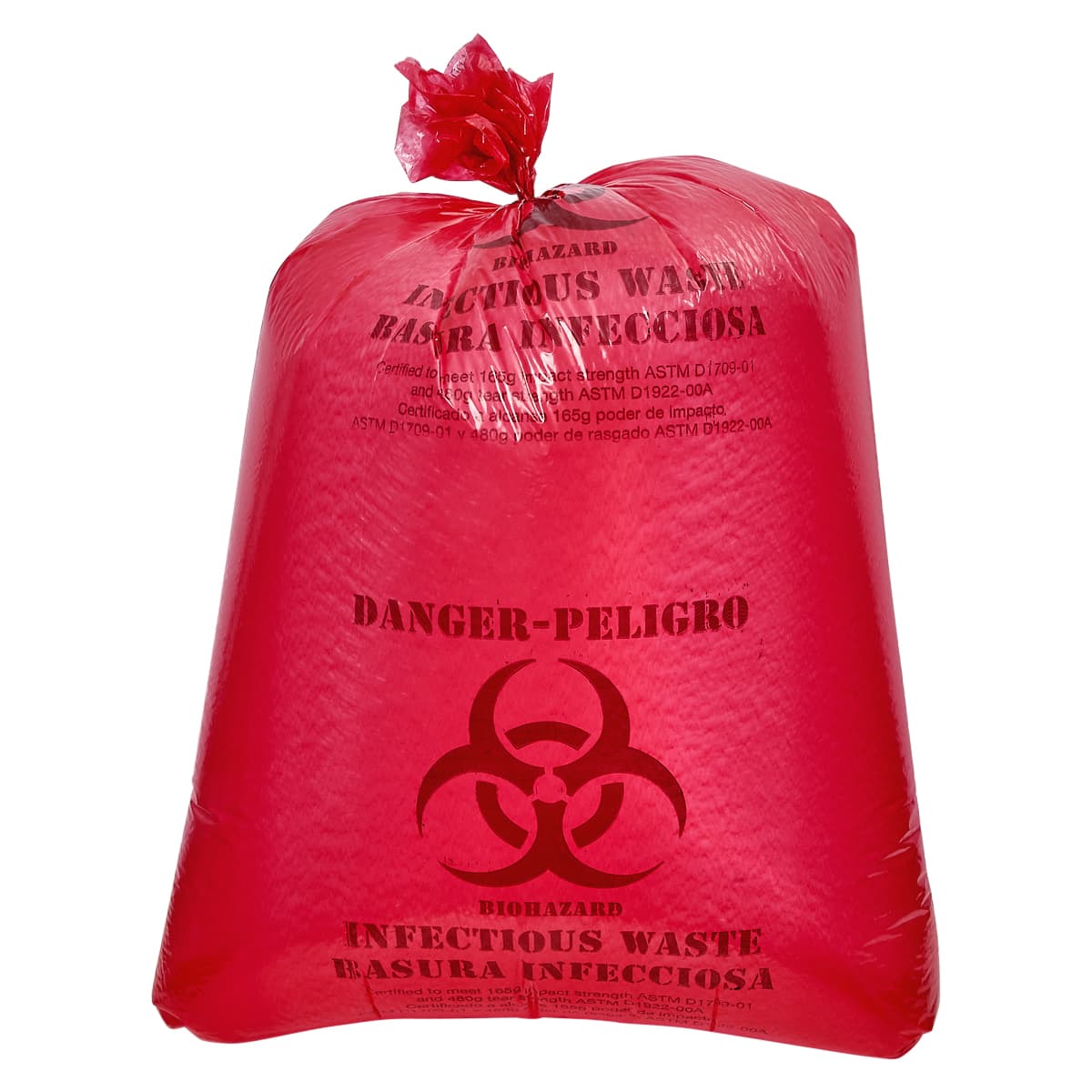 Victoria Bay Can Liner Biohazard Bag 30X43 IN 30-40 GAL Red LDPE 1.25MIL 20 Count/Roll 10 Rolls/Case