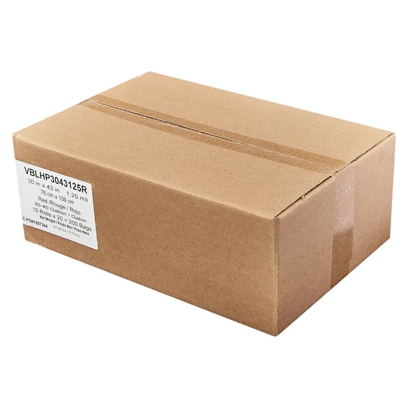 Victoria Bay Can Liner Biohazard Bag 30X43 IN 30-40 GAL Red LDPE 1.25MIL 20 Count/Roll 10 Rolls/Case