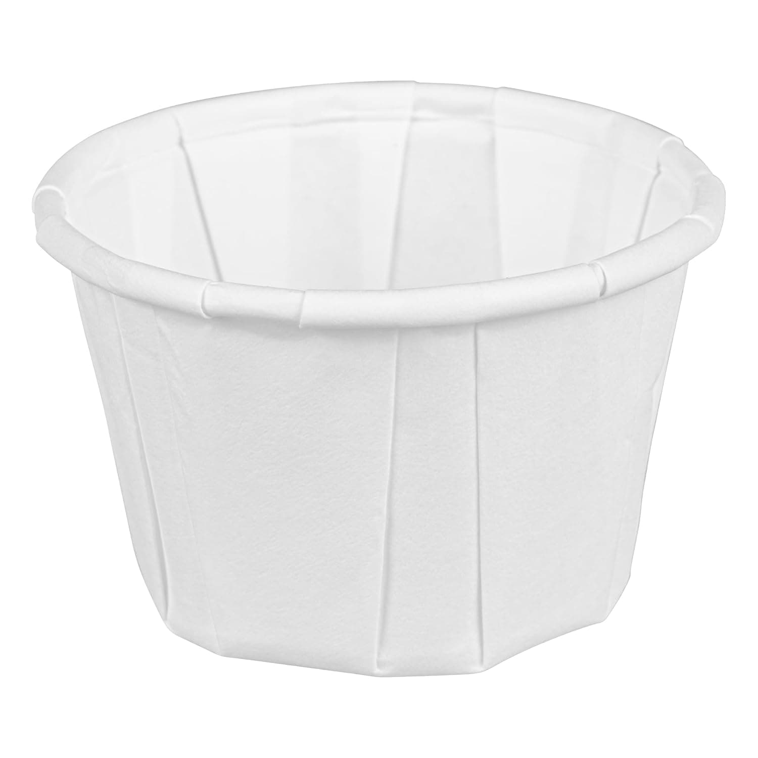 Victoria Bay Souffle & Portion Cup 1 OZ Paper White Pleated 250 Count/Pack 20 Packs/Case 5000 Count/Case