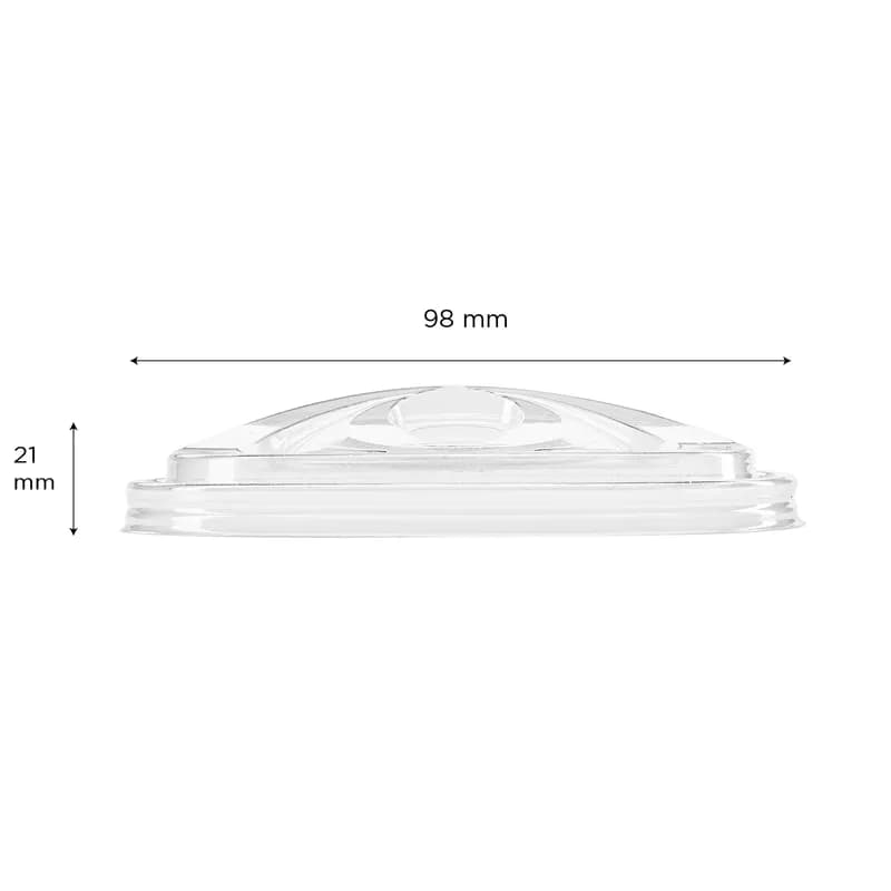 Karat Earth Lid 98MM PLA Clear Round For 12-24 OZ PET Cup Strawless Sip Through 1000/Case
