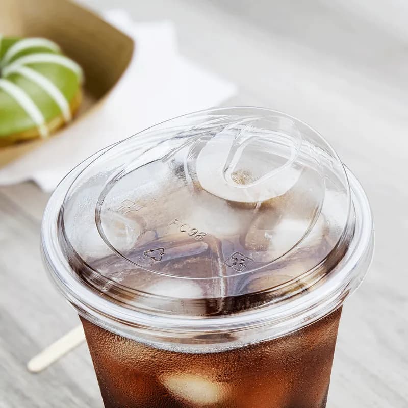 Karat Earth Lid 98MM PLA Clear Round For 12-24 OZ PET Cup Strawless Sip Through 1000/Case