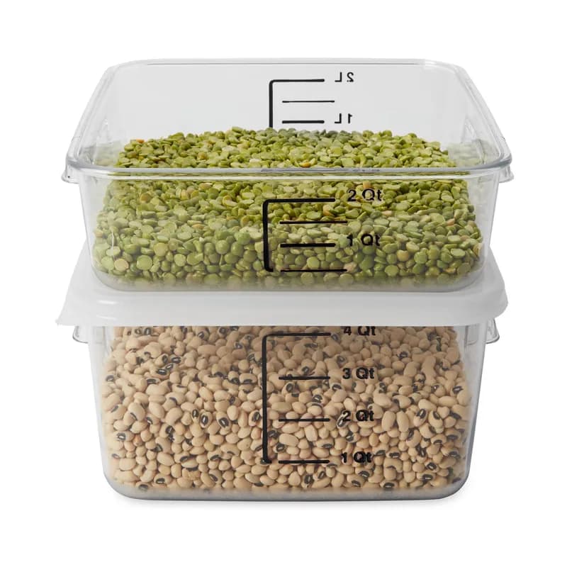 Container 8.75X8.80X4.75 IN 4 QT PC Clear Square Graduated Food Safe 1/Each