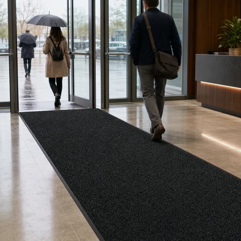 Brush Hog™ Scraper & Wiper Floor Mat 72X300 IN Charcoal Nylon With Smooth SBR (Styrene-Butadiene Rubber) Backing 1/Each