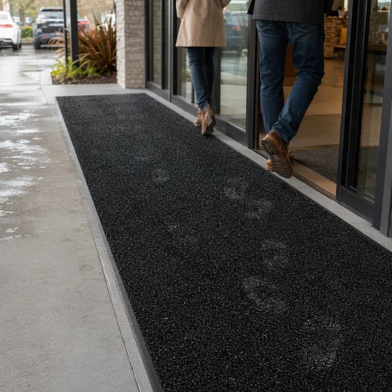 Brush Hog™ Outdoor Scraper & Wiper Floor Mat 48X396 IN Charcoal PET With Smooth Backing 1/Each