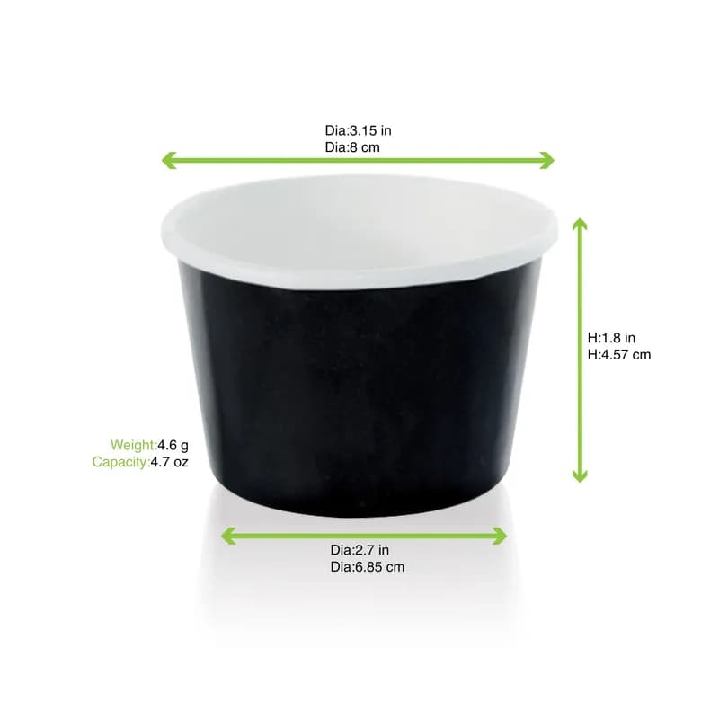 Cup 5 OZ Paper Black 50 Count/Pack 20 Packs/Case 1000 Count/Case