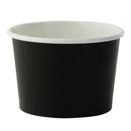 Food Container Base 4.2 OZ Double Wall Poly-Coated Paper Black Round 50 Count/Pack 20 Packs/Case 1000 Count/Case