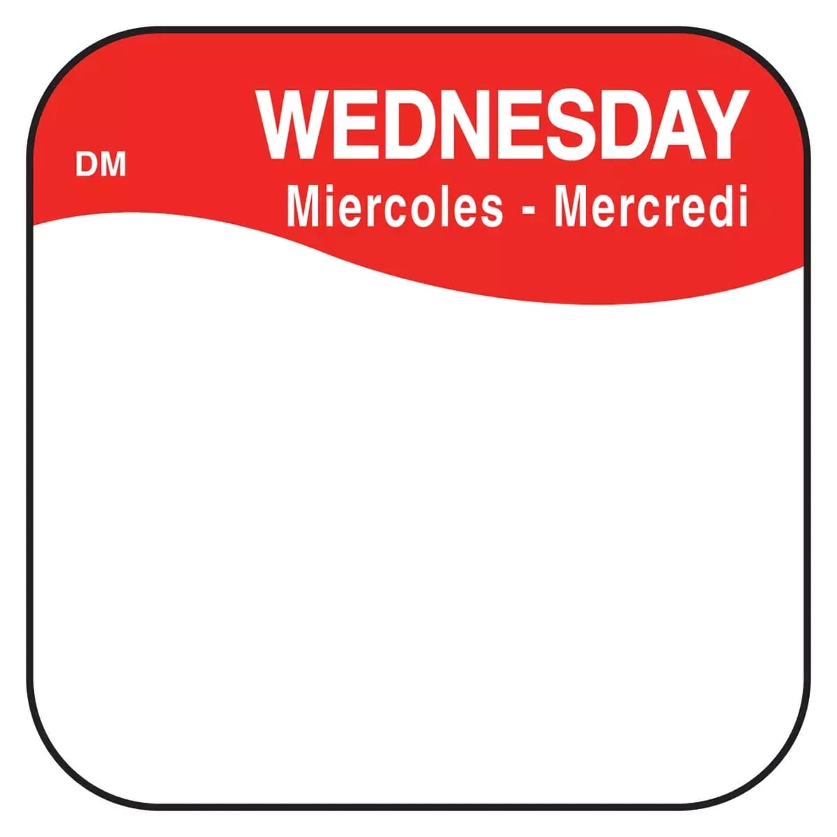 DissolveMark® Wednesday Label 0.75X0.75 IN Day of the Week 1000/Roll