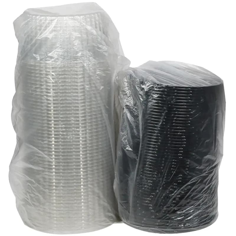Cake Container & Lid Combo 7IN Cake 9X5 IN PET Black Clear 100/Case