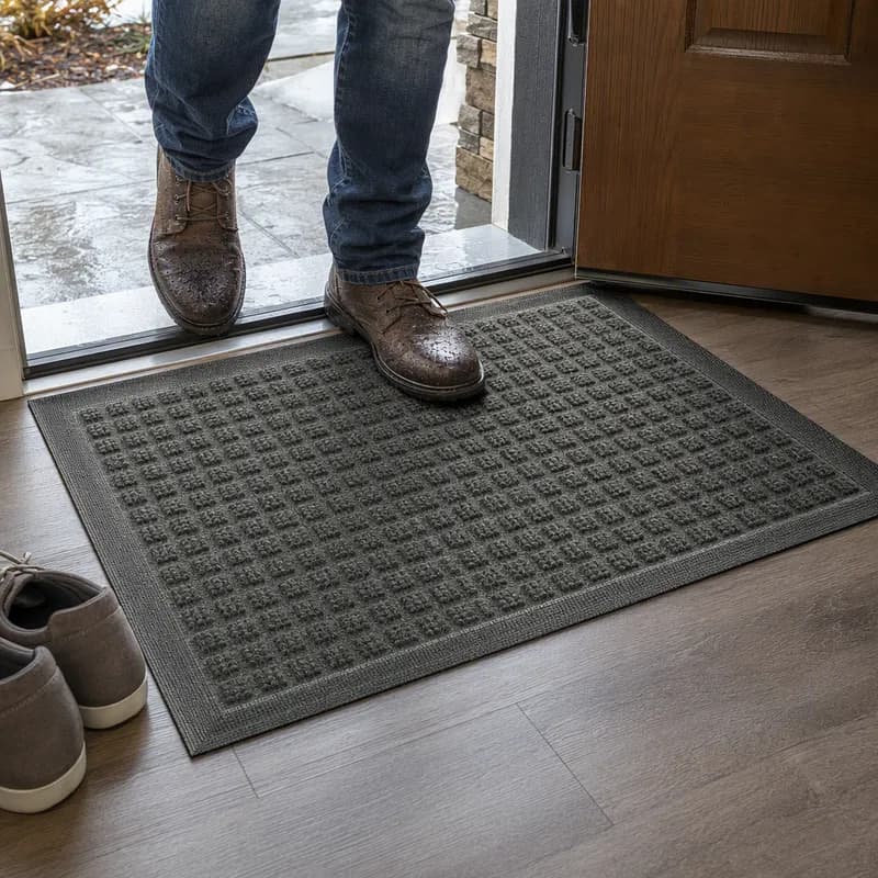 WaterHog® Scraper & Wiper Floor Mat 24X36 IN Medium Gray With Smooth Backing Fashion Border 1/Each