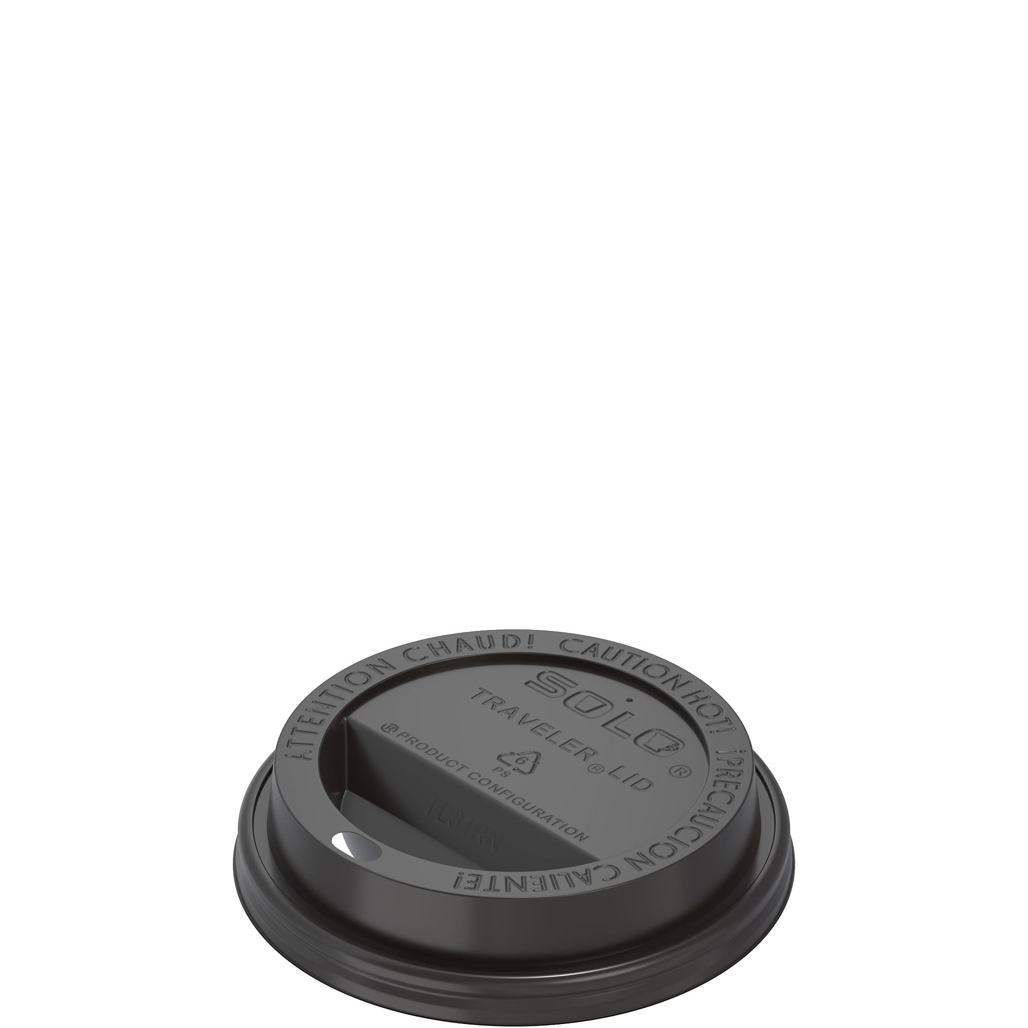 Solo® Traveler® Lid Dome 3.41X0.73 IN PS Black For 10 OZ Hot Cup Cappuccino Sip Through 100 Count/Pack 10 Packs/Case