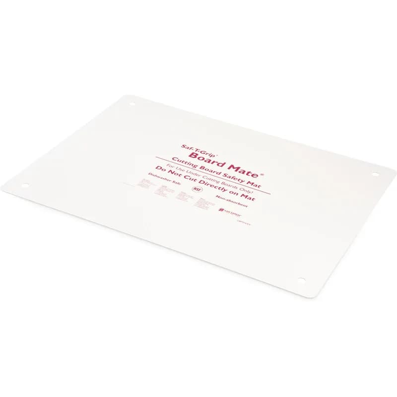 San Jamar Saf-T-Grip Board Mate Cutting Board 22X16X0.13 IN White Hygienic 1/Each