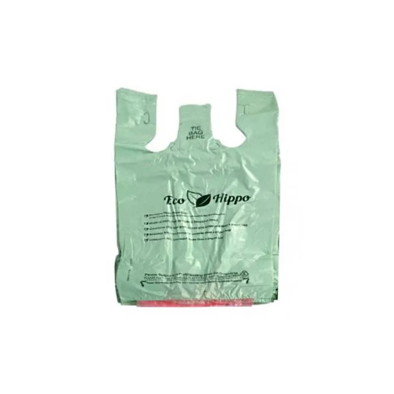 Bag 12X7X22 IN 15MIC Green Compostable T-Shirt 1300/Case