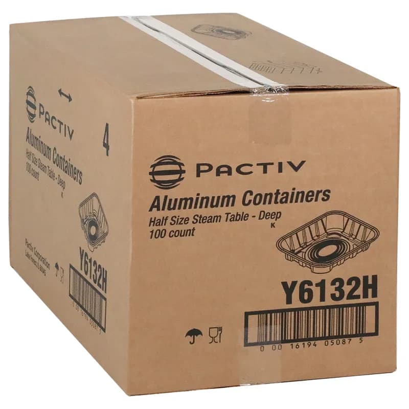 Steam Table Pan 1/2 Size 120 OZ 11.8X9.4X2.6 IN Aluminum Silver Deep 100/Case