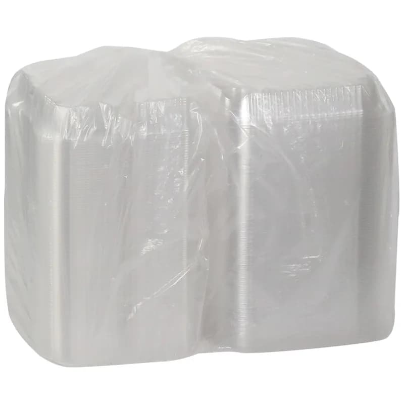 Take-Out Tray Hinged Large (LG) 9.2X8.9X2.9 IN 3 Compartment OPS Clear Square 200/Case
