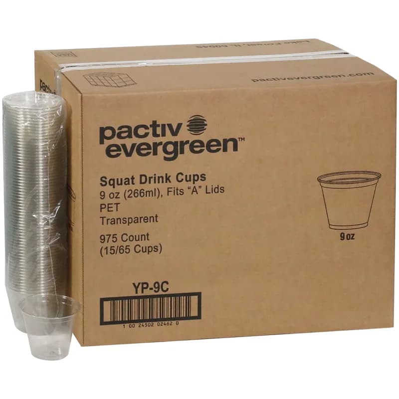 Cold Cup Squat 9 OZ RPET Clear Round 975/Case