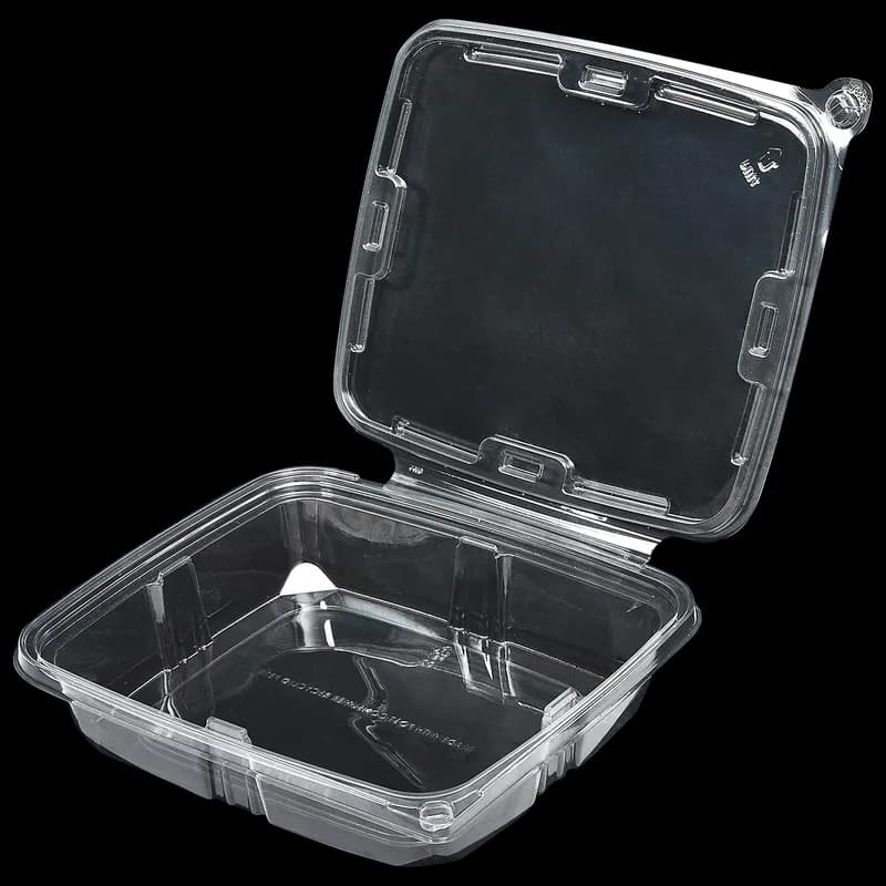Victoria Bay Deli Container Hinged 35 OZ RPET Clear Tamper-Evident 90 Count/Pack 2 Packs/Case 180 Count/Case