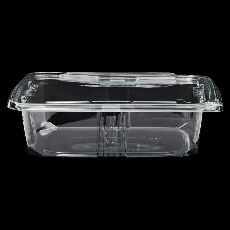 Victoria Bay Deli Container Hinged 48 OZ RPET Clear Tamper-Evident 88 Count/Pack 2 Packs/Case 176 Count/Case