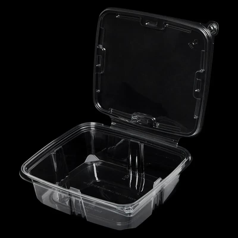 Victoria Bay Deli Container Hinged 48 OZ RPET Clear Tamper-Evident 88 Count/Pack 2 Packs/Case 176 Count/Case