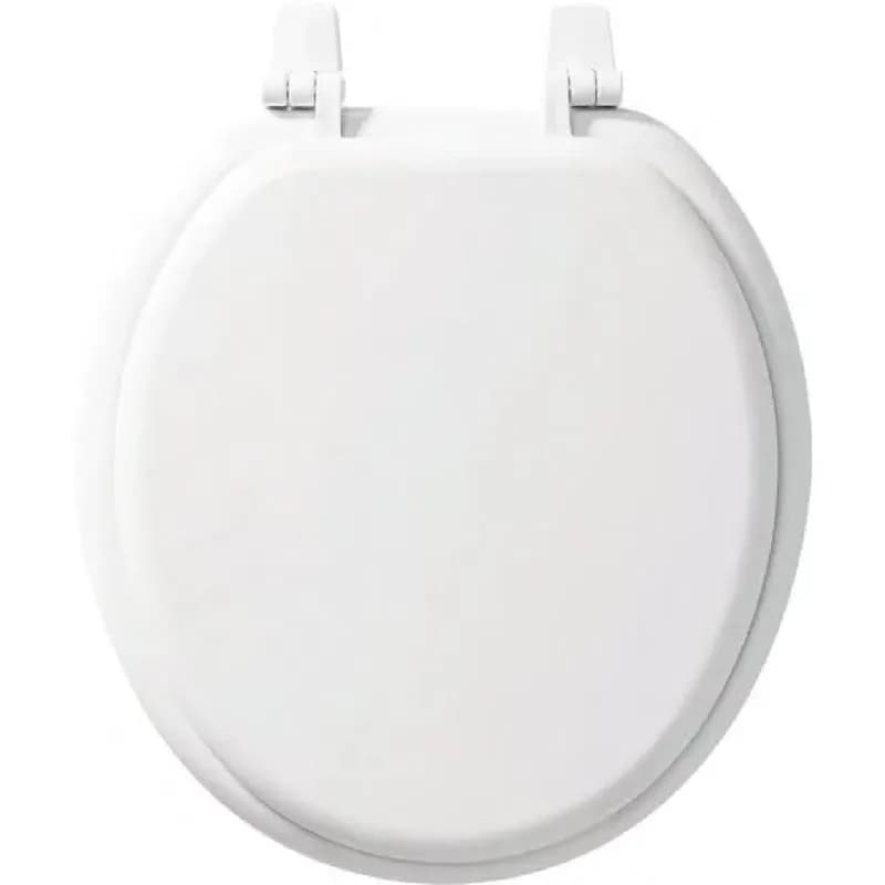 Toilet Seat Fits Most Manufacturers’ Round Toilets 16.5X14.5 IN White Round Wood Enamel 1/Each