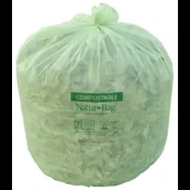 Natur-Bag Compostable Liner 16X17 IN 3 GAL Green 0.67MIL 25 Count/Roll 20 Rolls/Case 500 Count/Case