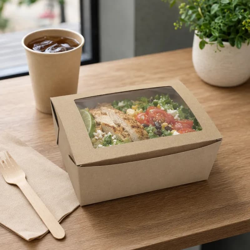 Bio-Plus Earth® #4 Take-Out Box Paper Kraft With Window 140/Case