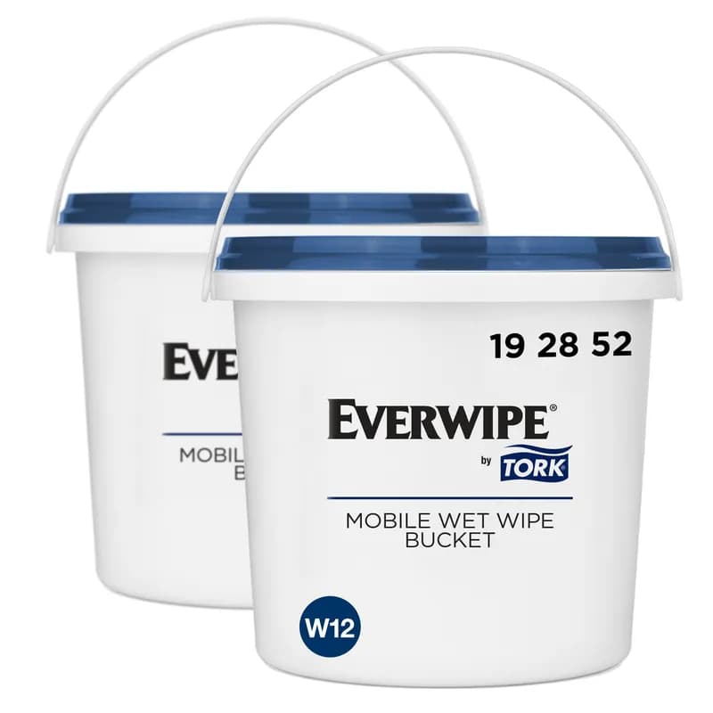 Tork W12 Wipe Dispenser Plastic White Bucket With Resealable Lid 2/Case