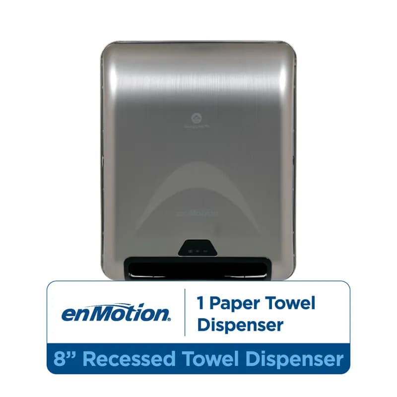 enMotion® Paper Towel Dispenser Stainless Steel Wall Mount 1-Roll Recessed Touchless Automatic 1/Each