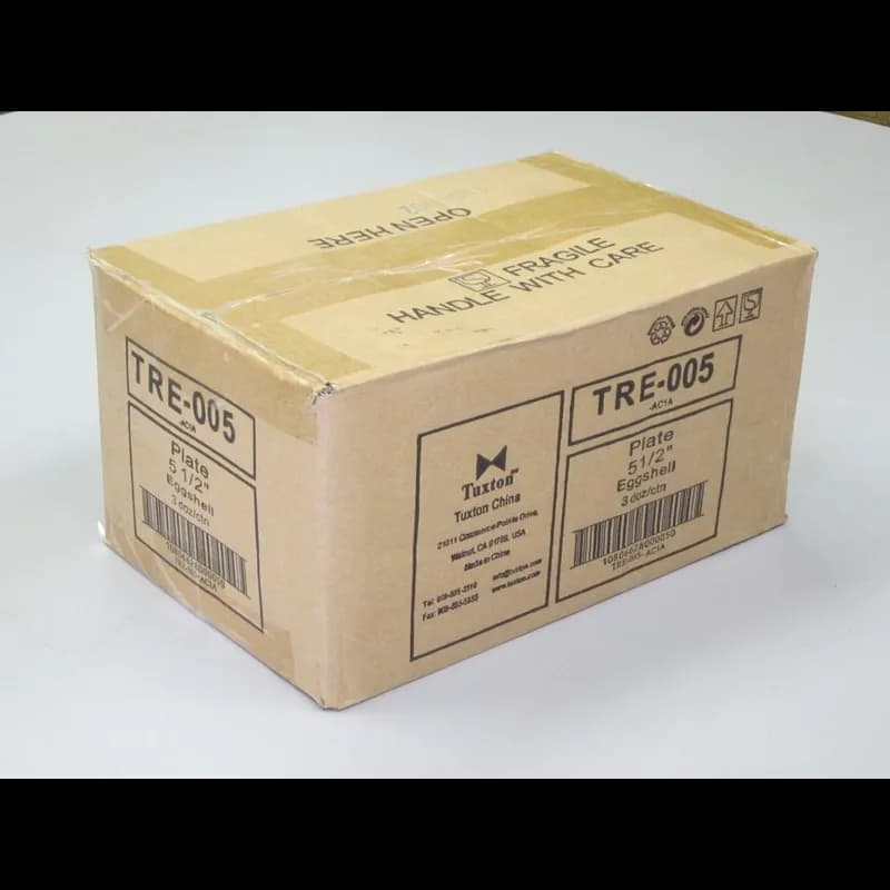 Reno Plate 5.5 IN China Eggshell Round Wide Rim Rolled Edge Fully Vitrified 36/Case