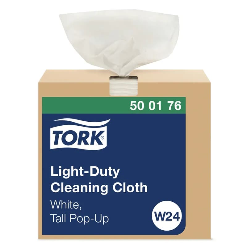 Tork Cleaning Cloth Wipe 16.125X8.27 IN Folded: 4.031X8.27 IN Light Duty 1 Cloth White Interfold 120/Case