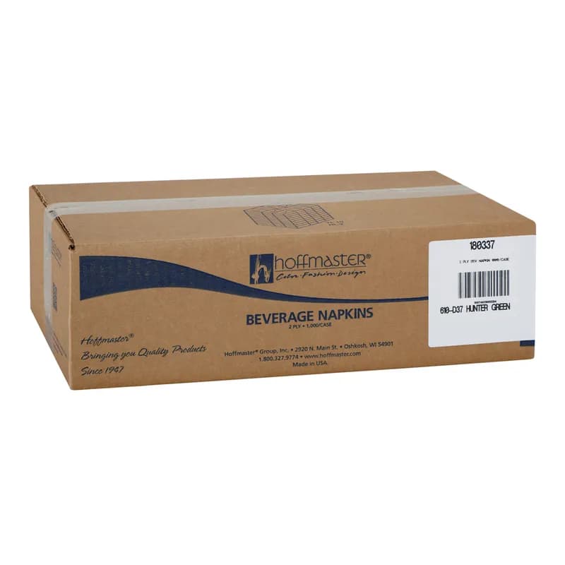 Beverage Napkins 10X10 IN Hunter Green Tissue Paper 2PLY Embossed 1000/Case