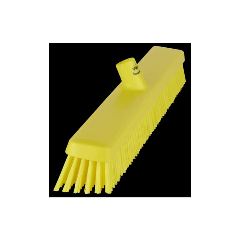 Vikan® Push Broom Head 24.4X3.1X5.3 IN Yellow PP Polyester Polybutylene Terephthalate (PBT) SS Threaded 1/Each