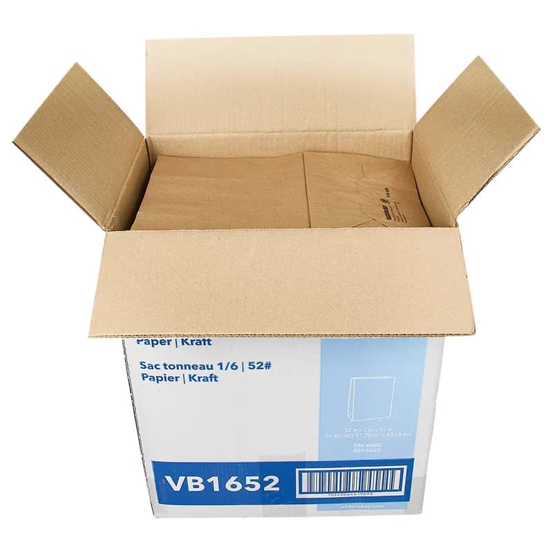 Victoria Bay Bag 1/6 52 LB Paper Kraft 500/Bundle