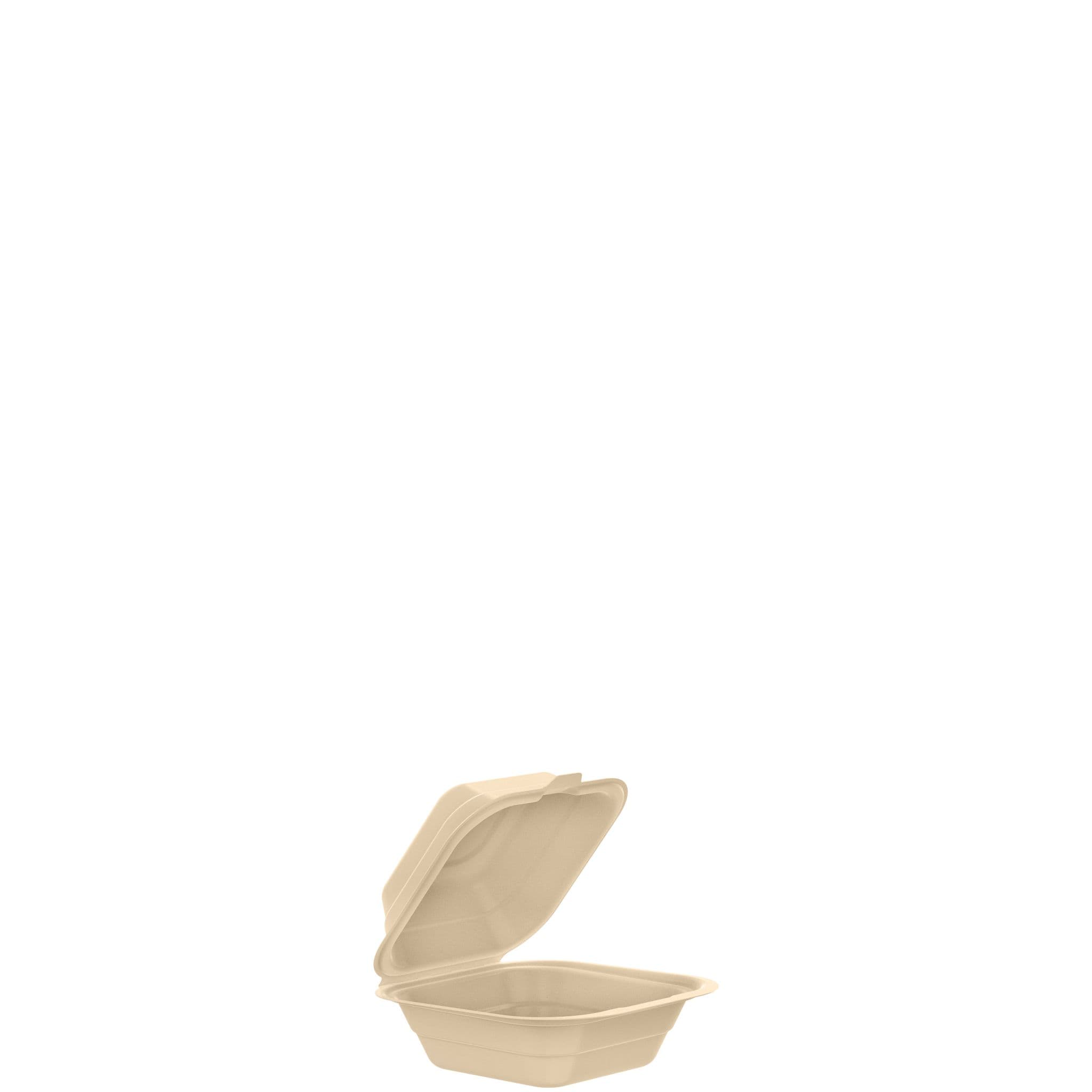Dart® Take-Out Container Hinged 5.87X6.12X3.1 IN Pulp Fiber Natural 125 Count/Bag 4 Bags/Case 500 Count/Case