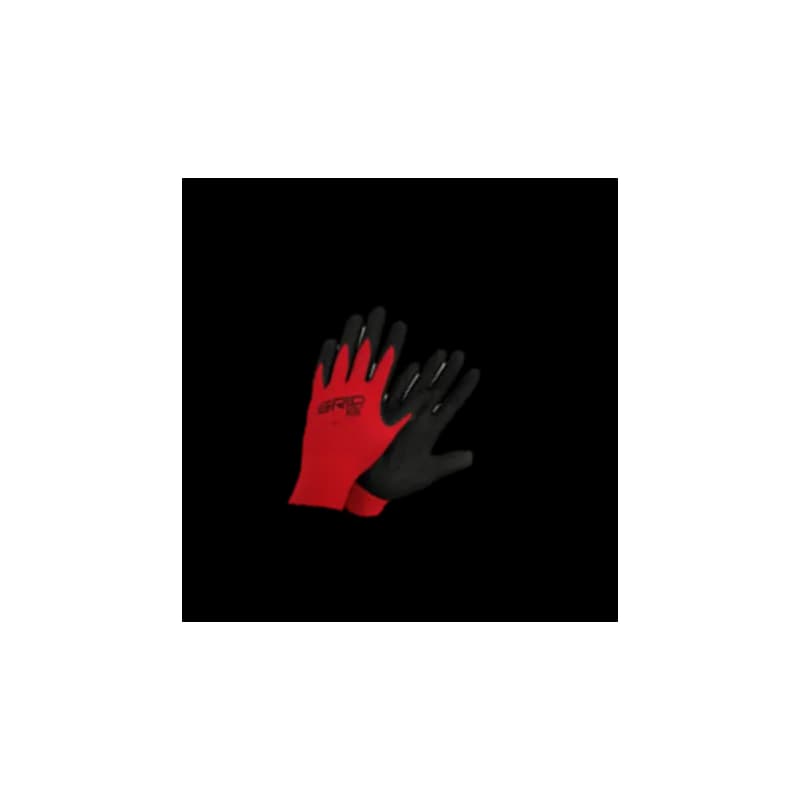Grip Fit® Gloves Small (SM) Red Black Poly Nylon Spandex Foam Nitrile Palm & Finger Coating Vise Grip Finish 144/Case