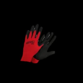 Grip Fit® Gloves Medium (MED) Red Black Poly Nylon Spandex Foam Nitrile Vise Grip Finish Palm Coating 144/Case