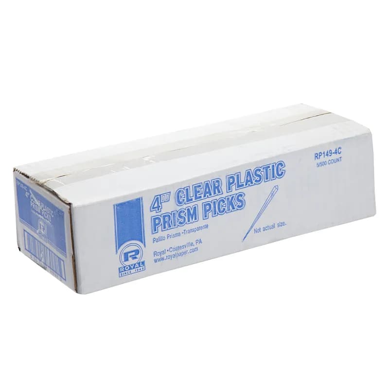 Food Prism Pick 4 IN Plastic Triangle Clear 500 Count/Pack 5 Packs/Case 2500 Count/Case