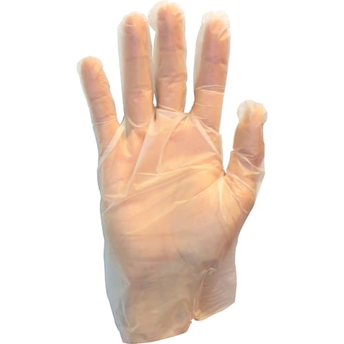Safety Zone® Gloves Medium (MED) Clear 2.5MIL Micro Texture PE Stretch Hybrid Powder-Free 100 Count/Box 10 Box/Case