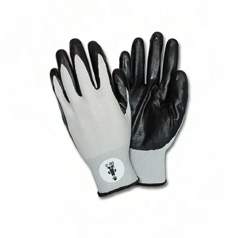 Safety Zone® Gloves Large (LG) Gray Black Nitrile Foam Coated Knit Palm & Finger Coating 12 Count/Pack 6 Packs/Case
