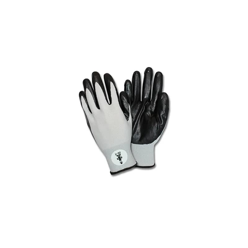 Safety Zone® Gloves Small (SM) Gray Black Nitrile Foam Coated Knit Palm & Finger Coating 12 Count/Pack 6 Packs/Case