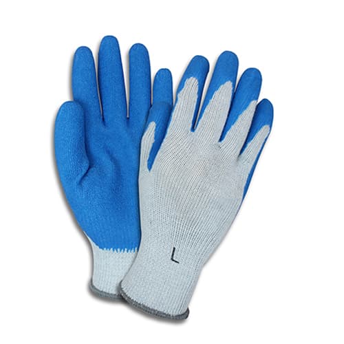 Safety Zone® Gloves XL Blue Gray Foam Coated Latex Knit Crinkle Grip 12 Count/Bag 6 Bags/Case