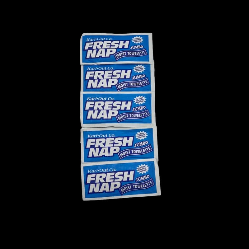 Fresh Nap™ Moist Towelette Jumbo 8X8 IN Lemon Blue White Individually Wrapped Quick Dry Single Use 500/Case