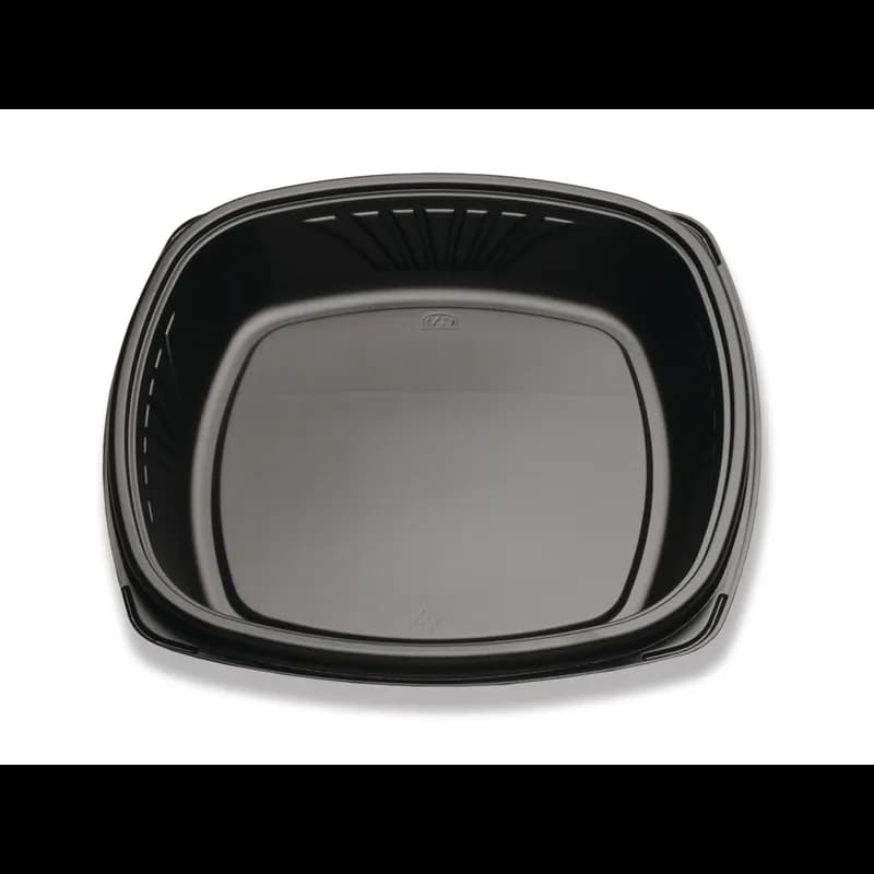Forum® Take-Out Container Base 12X12 IN PS Black Square Deep 60/Case