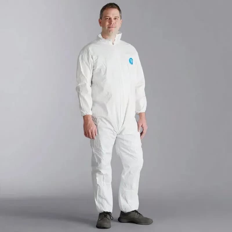 ProMax® Coveralls Large (LG) White Microporous Fabric Elastic Wrists & Ankles Zippered Front 25/Case